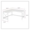 Workspace By Alera LShaped Farmhouse Desk, 5827 x 5827 x 2953, White ALEWSF5959WT
